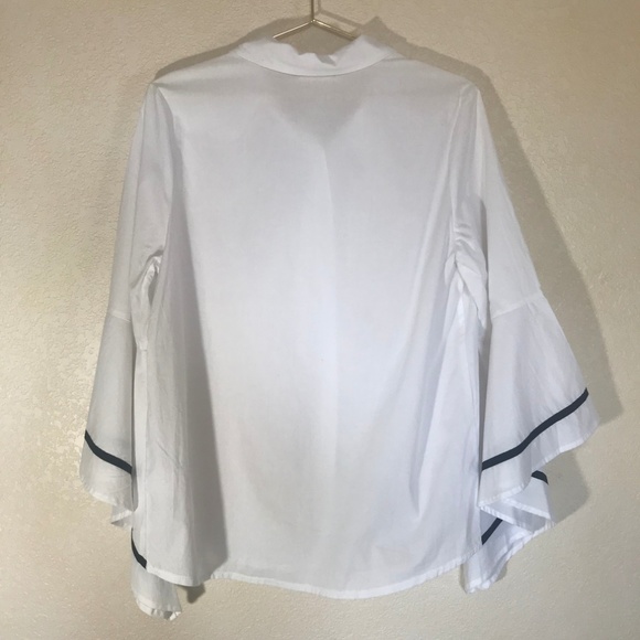 Stitch Fix Button Down with Black Trim Bell Sleeve - Picture 5 of 5